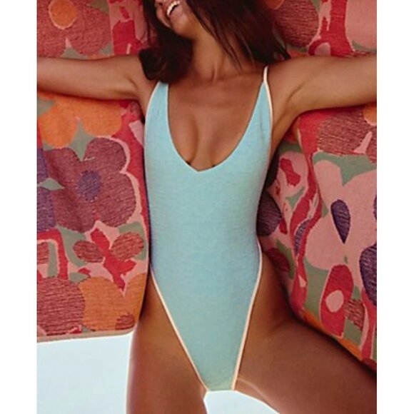 Free People Other - New Free People Free-est Amber One piece Swimwsuit Womens XL Beach Sexy Blue